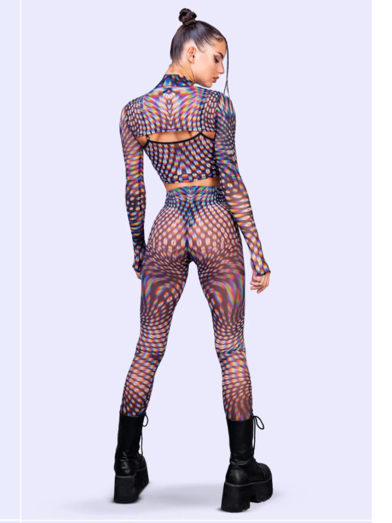 Badinka Pulsar Mesh 3 Pieces Tank Top, Shrug And Leggings (S) — image 2 of 8